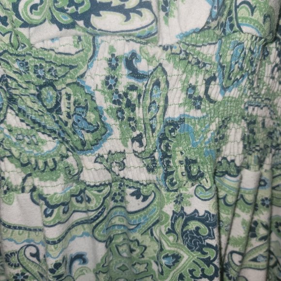 Women's XXL Petite V-Neck V-Back Green Paisley Print Maxi Dress - Picture 4 of 7